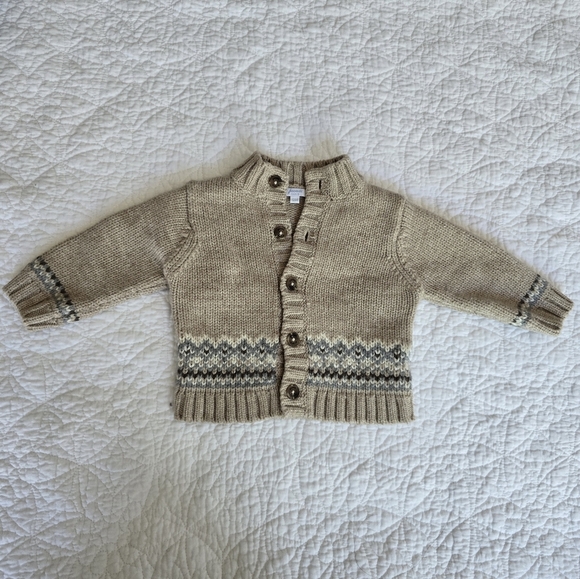 Jacadi Baby Knitted Cardigan Wool Blend Sweater 12 Months - Picture 2 of 11
